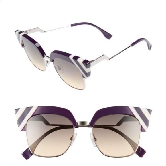 FENDI NWT Purple Cat-Eye Sunglasses FENDI Sunglasses - Cat Eye - Purple Frame/Silver Mirror Lens main image 2